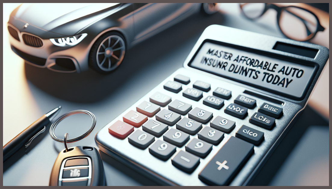 A calculator and car keys symbolizing auto insurance savings.