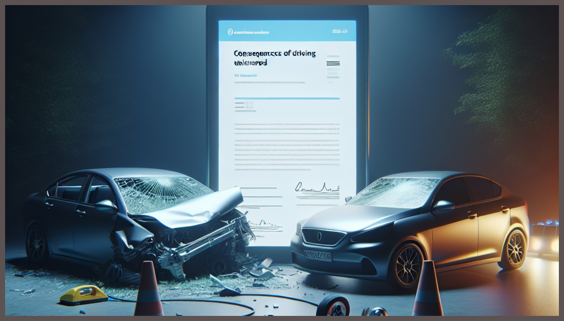 Infographic showing legal and financial consequences of driving without insurance