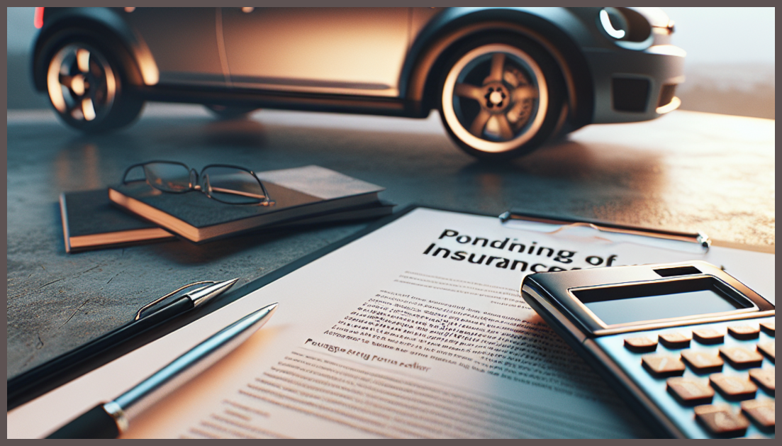 Image of a car with an insurance policy document nearby.