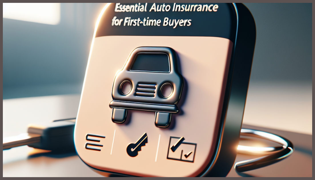 A checklist and a car symbolizing essential steps for first-time auto insurance buyers.