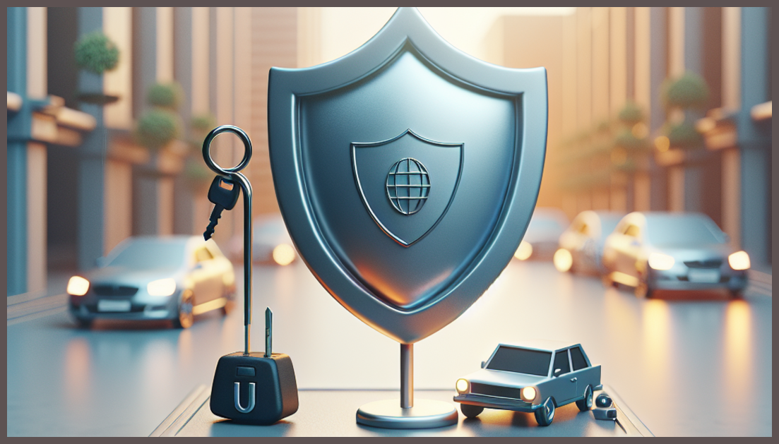 Illustration of a car protected by a shield representing uninsured motorist coverage