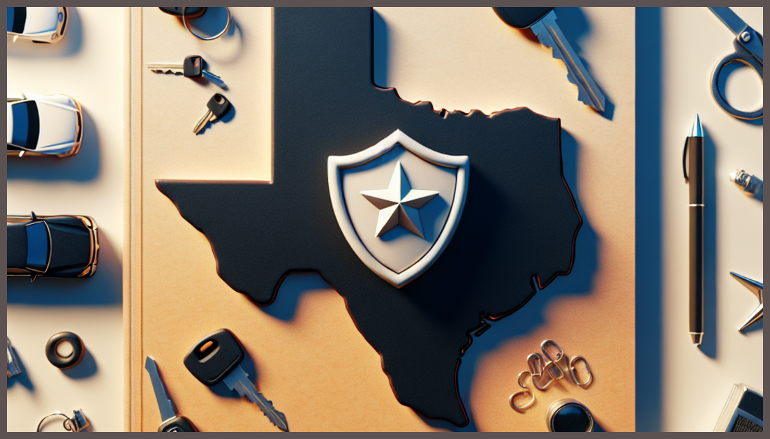 Symbolizing insurance with a Texas state outline and a shield icon.