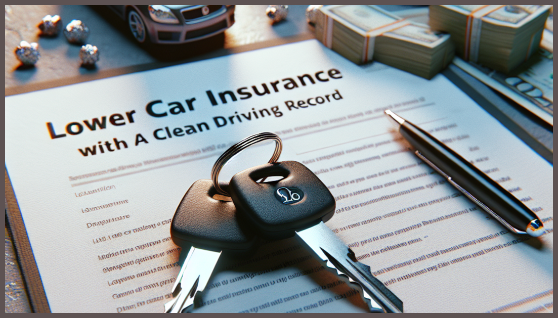 Symbolic keys and car insurance documents representing benefits.