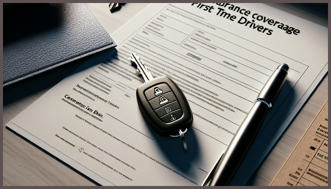 Car keys and insurance documents on a desk, representing first-time drivers.