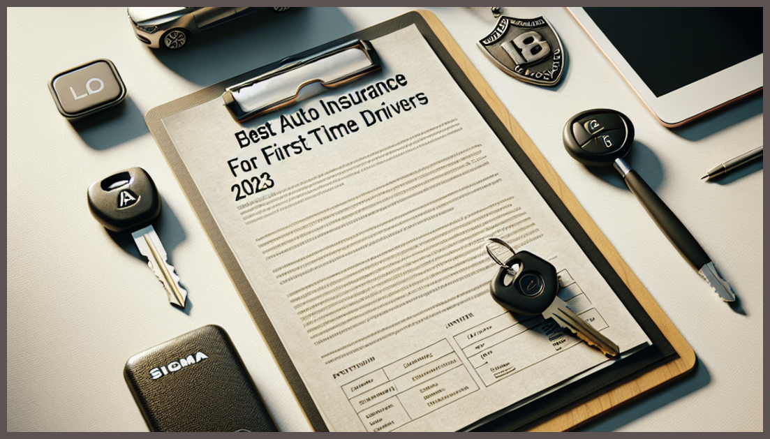 Photorealistic representation of auto insurance symbols for new drivers.